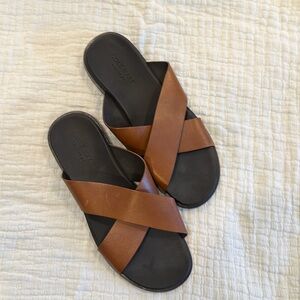Cole Haan Men’s Goldwyn Criss Cross Slide Sandals, Size 12, like new condition